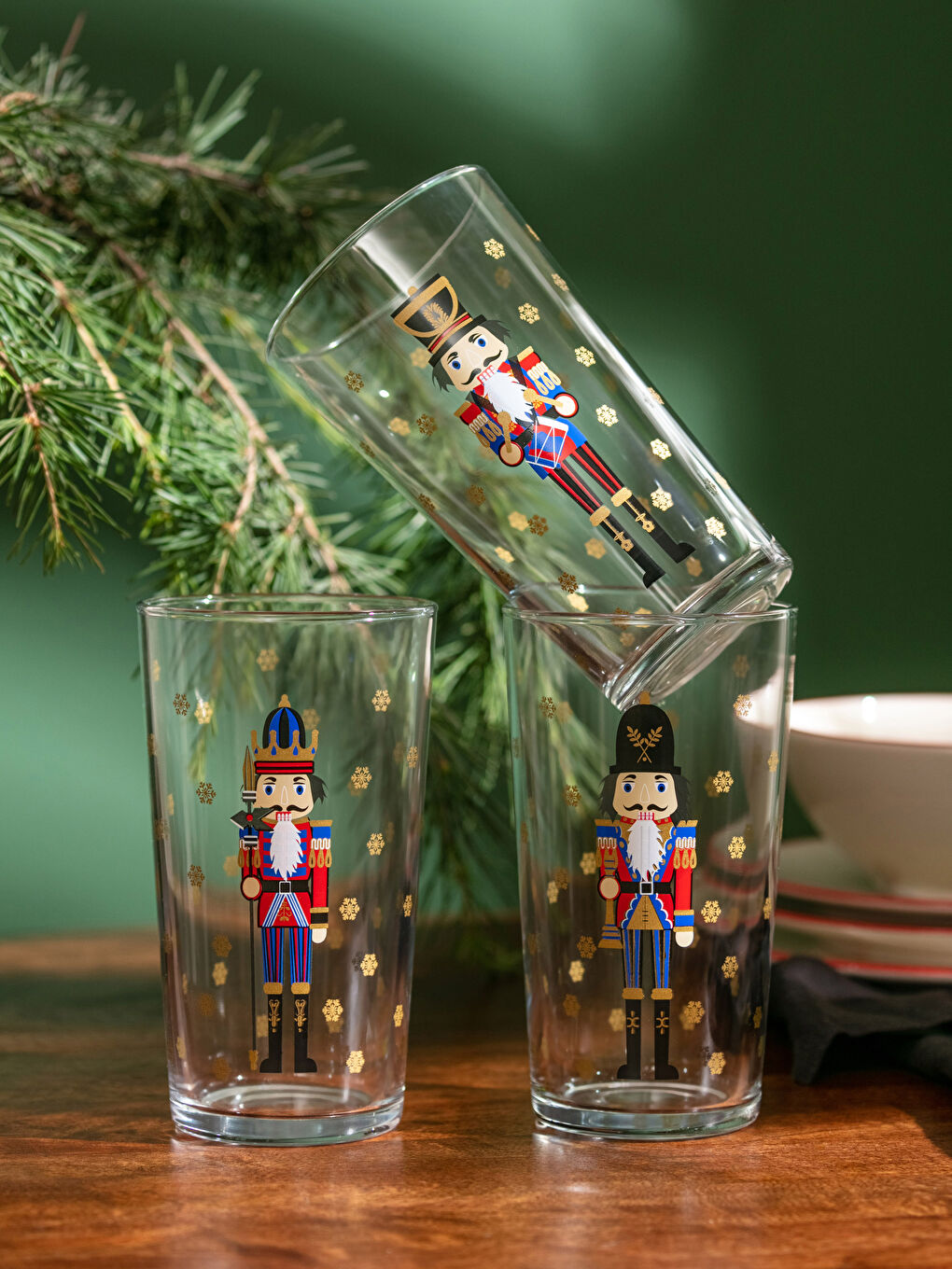 Karışık Fındıkkıran Baskılı Cam Su Bardağı 3'lü 570 Cc-2