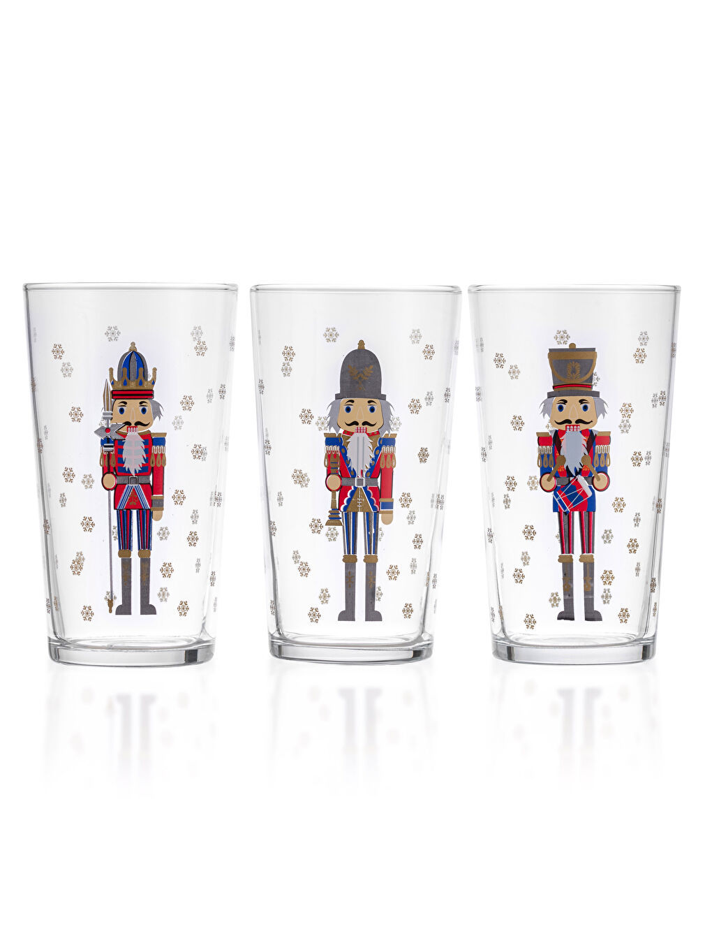 Karışık Fındıkkıran Baskılı Cam Su Bardağı 3'lü 570 Cc-4