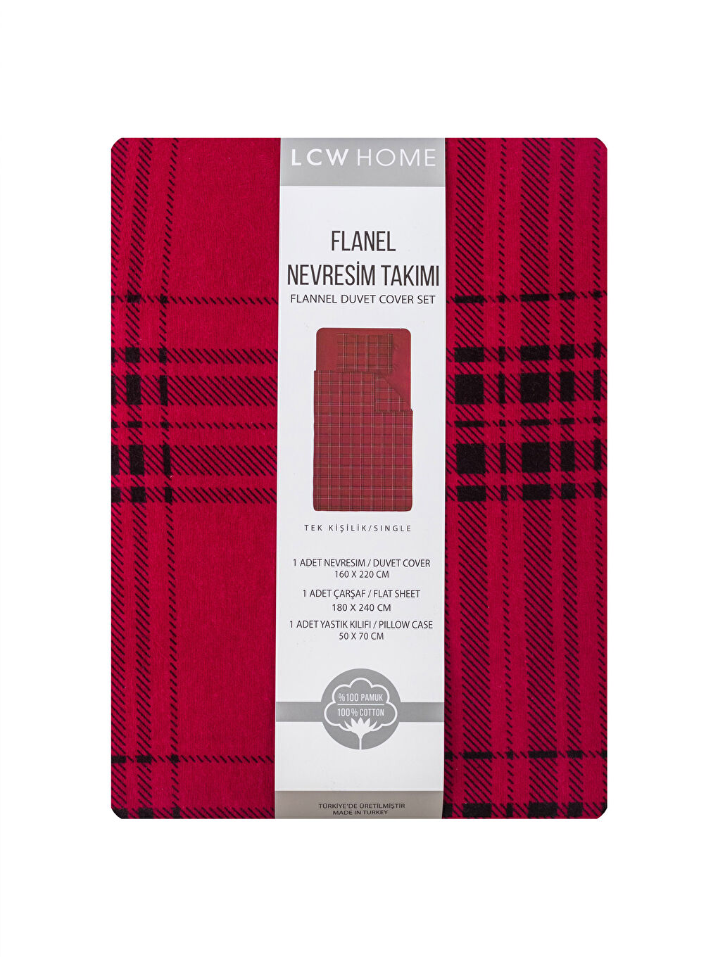 Karışık Ekose Desenli Tek Kişilik Nevresim Takımı-7