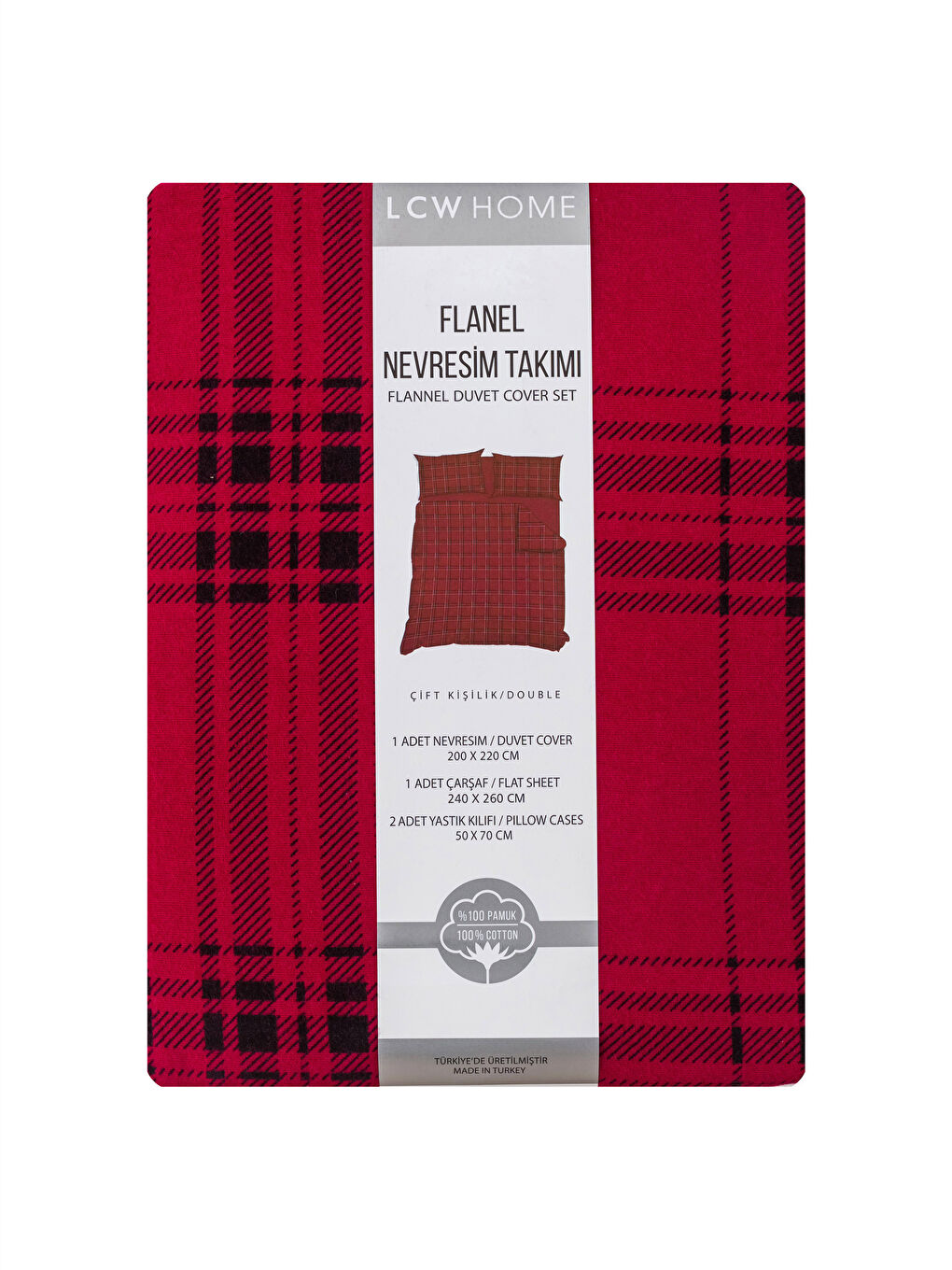 Karışık Ekose Desenli Çift Kişilik Nevresim Takımı-7