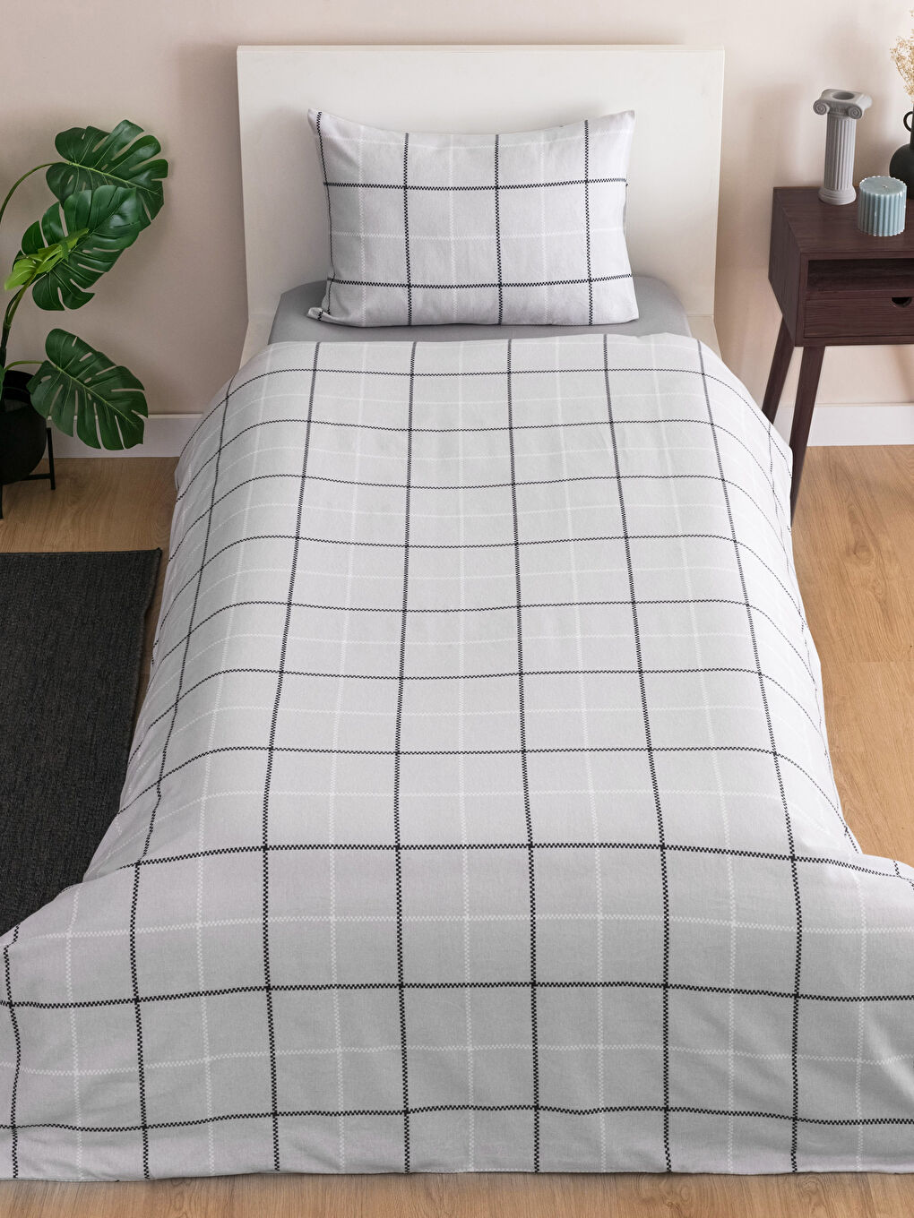 Patterned Cotton Single Duvet Cover Set-1