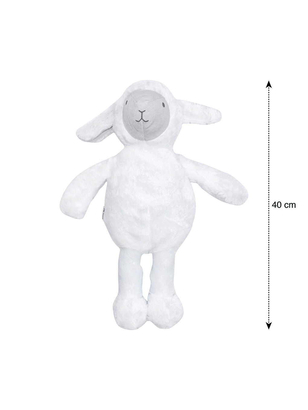 Beyaz Kuzu Figürlü Bebek Kırlent 40 cm-3