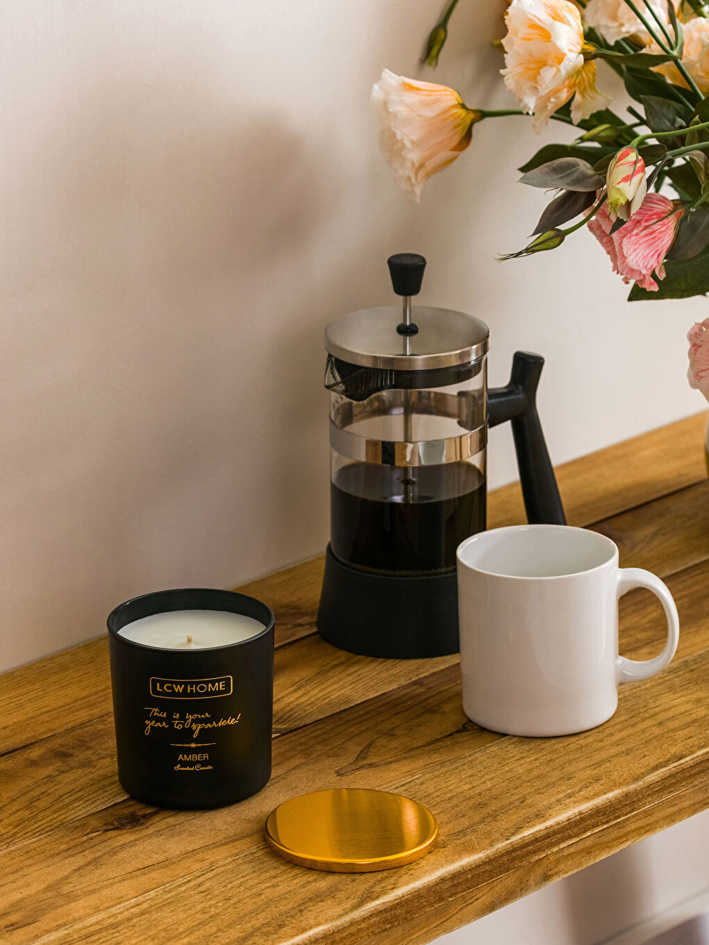 Bougie Décorative en Verre Parfumée à l'Ambre 190 Gr-1