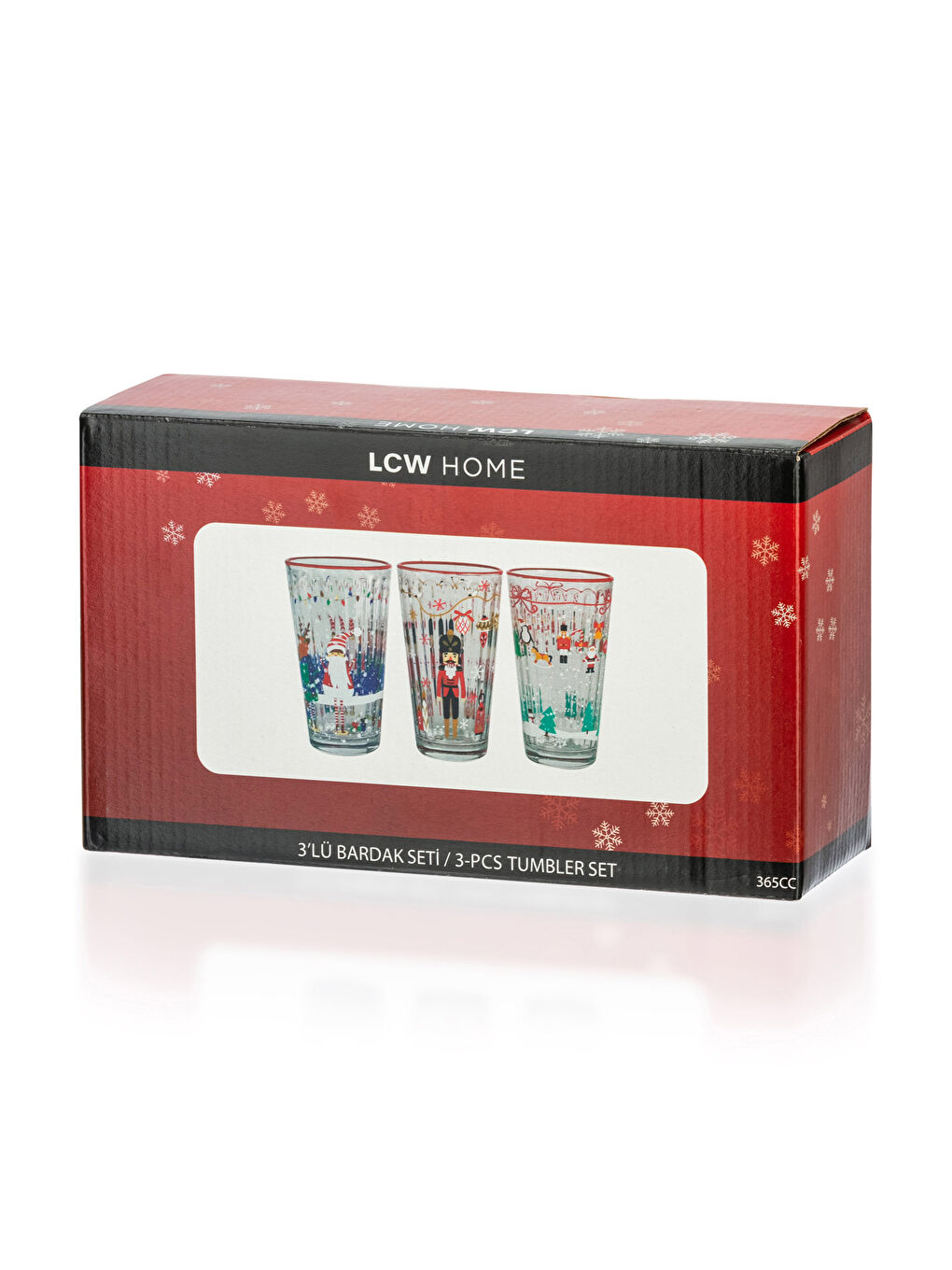 Nutcracker Printed Glass Cup 3 Pcs 365 Ml-3