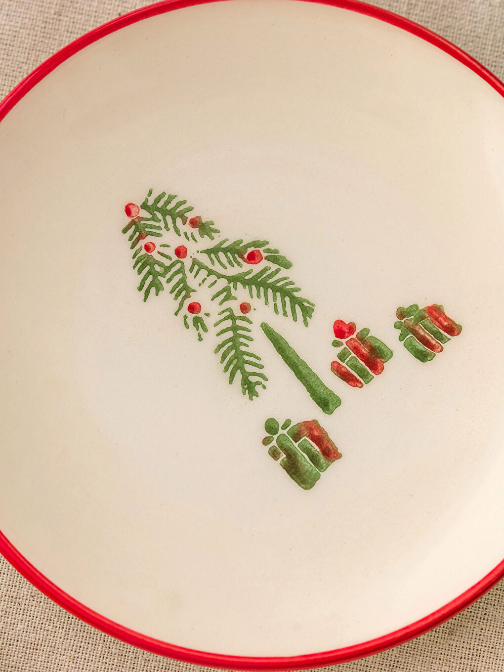 Weihnachtlicher Kuchenteller aus Keramik 16 Cm-2