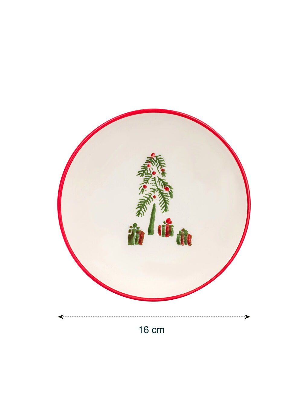 Weihnachtlicher Kuchenteller aus Keramik 16 Cm-3