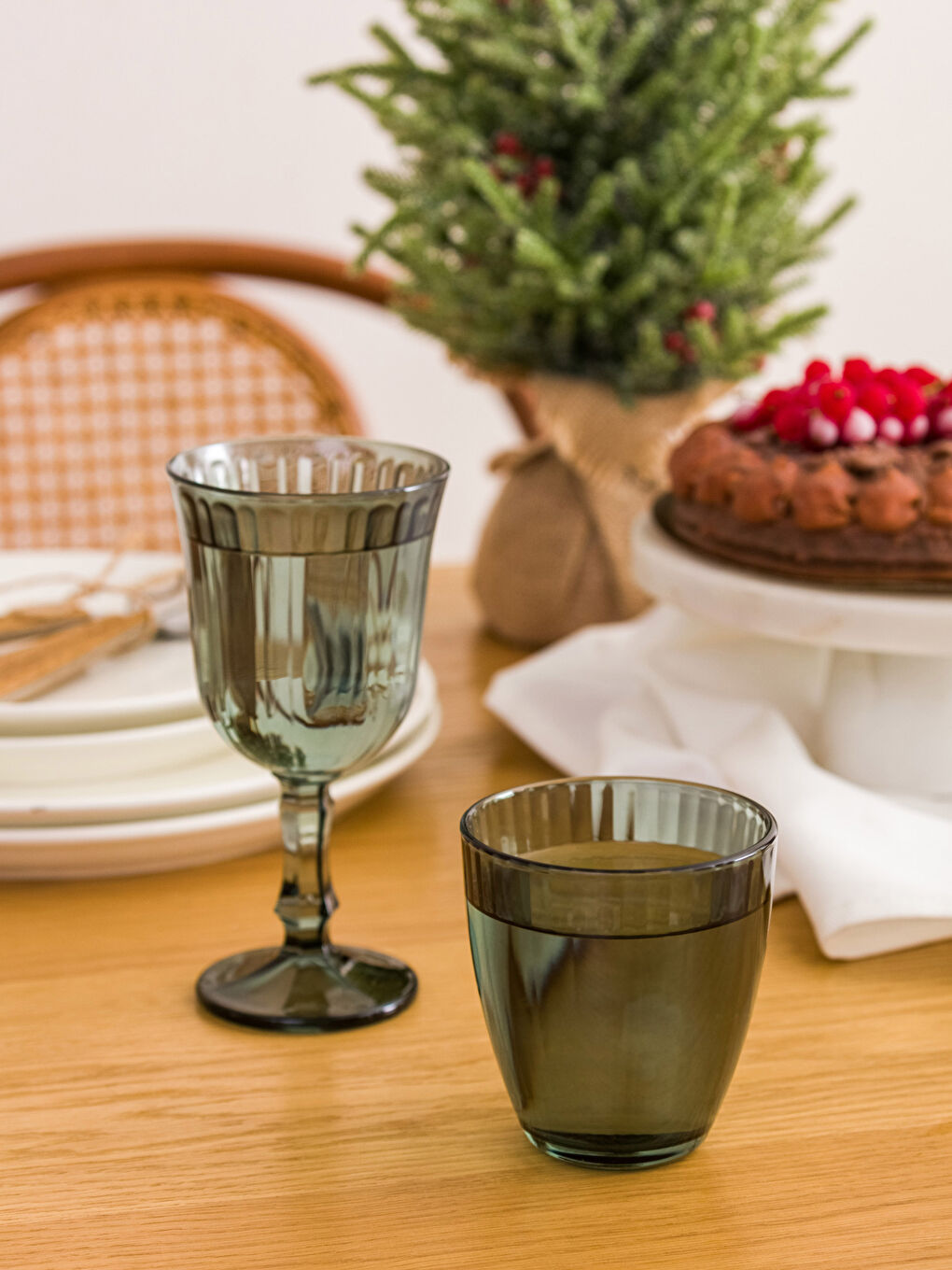 Yeşil Cam Su Bardağı 3'lü 315 ml-2