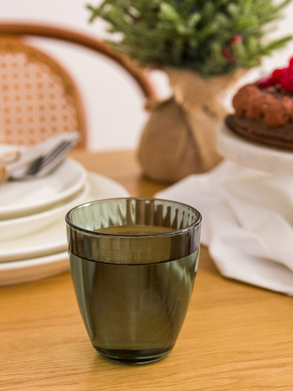 Yeşil Cam Su Bardağı 3'lü 315 ml-1