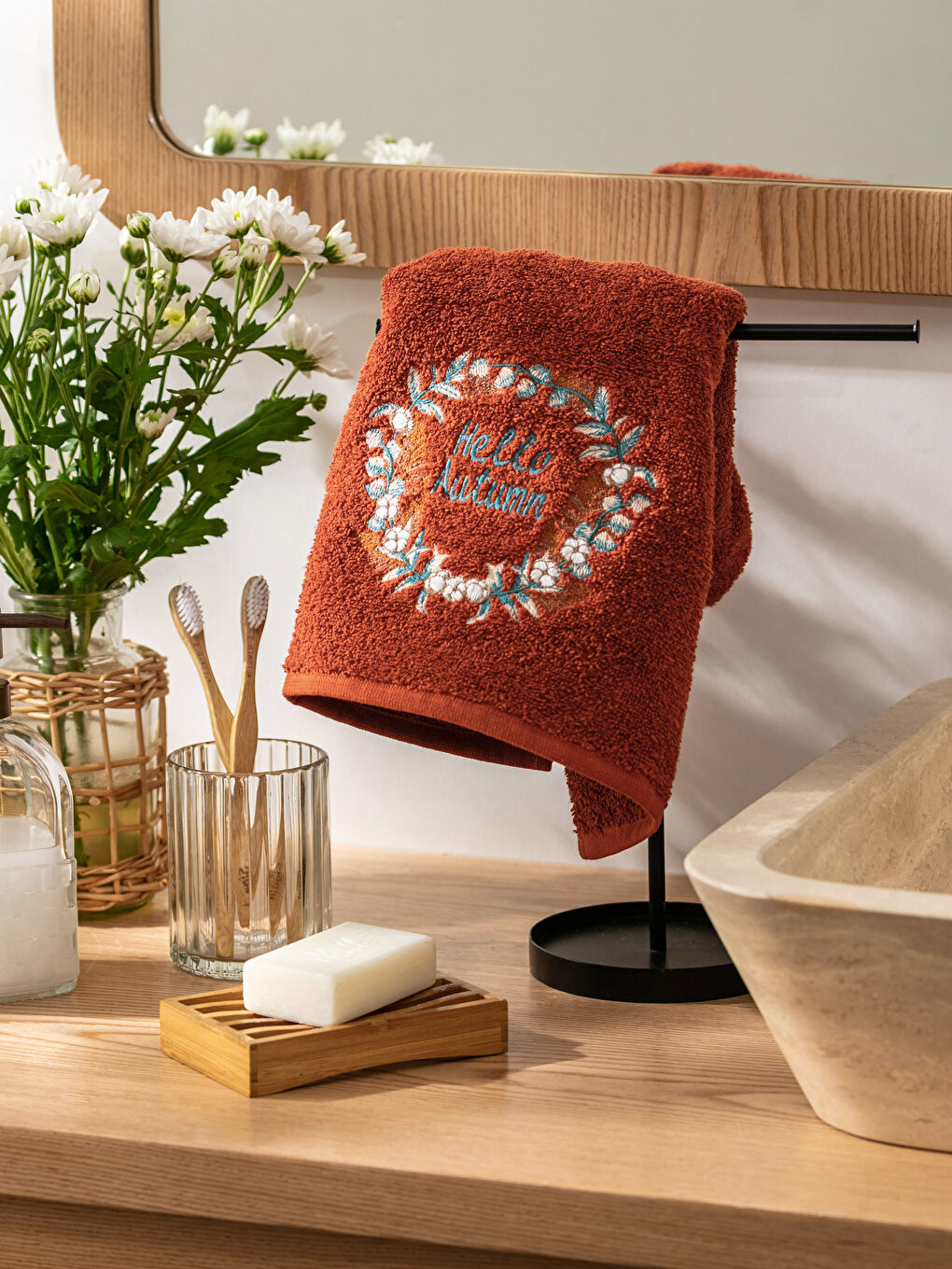 Вышитое Полотенце для Рук 50x80 см-1