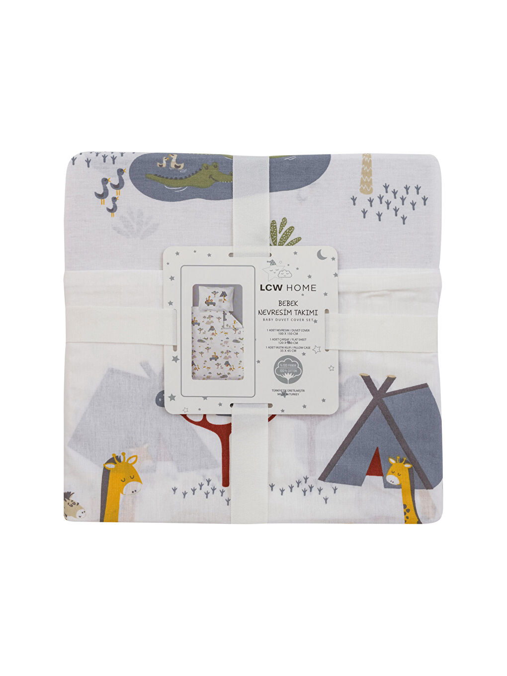 Karışık Desenli Pamuklu Bebek Nevresim Takımı-7