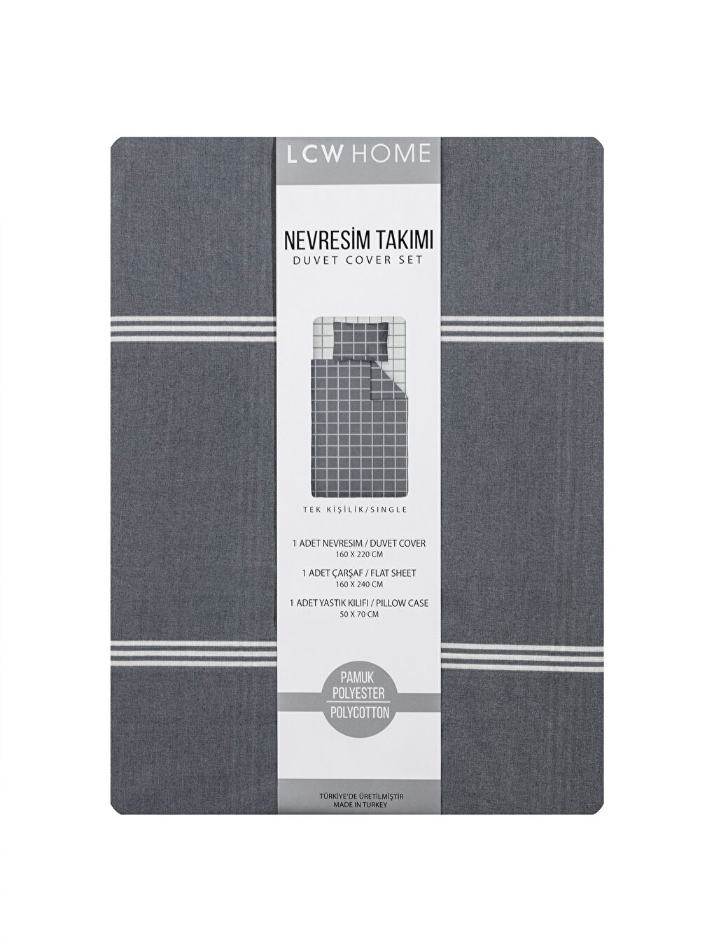 Karışık Geometrik Desenli Tek Kişilik Nevresim Takımı-7