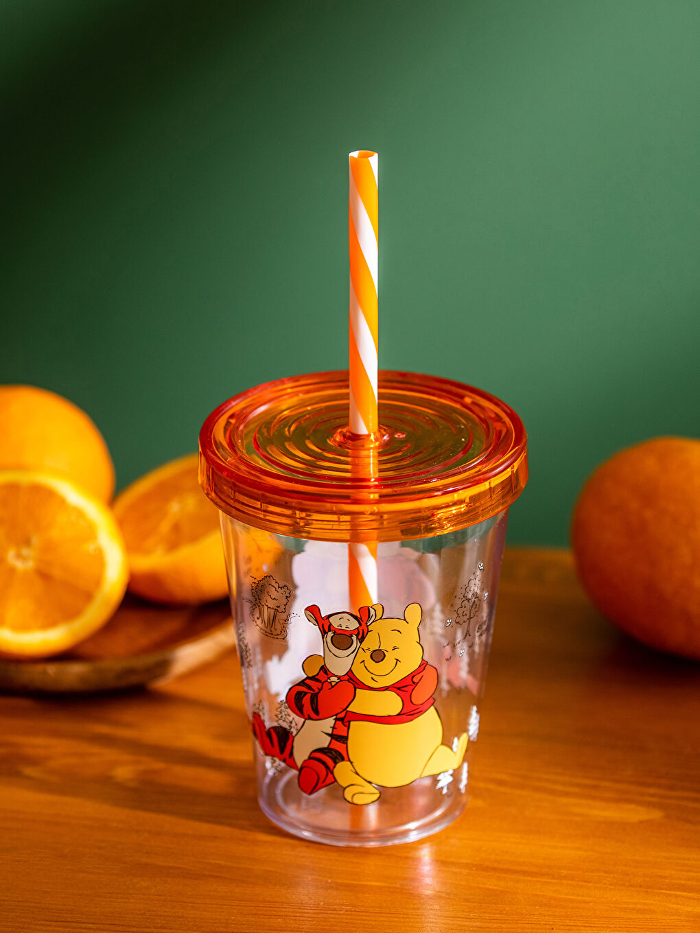 Karışık Winnie the Pooh Lisanslı Pipetli Bardak 450 ml-1