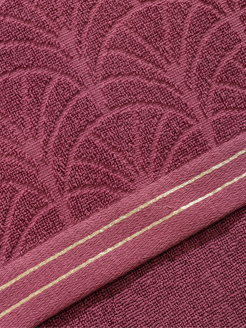 Bordo Desenli Pamuklu Yüz Havlusu 50x80 cm-3