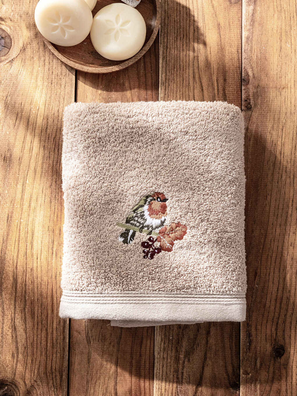 Embroidered Floral Cotton Hand Towel 50x80 cm-2