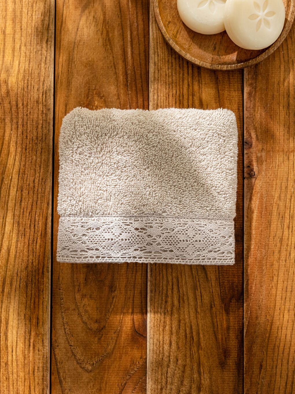 Lace Detailed Hand Towel 30x50 Cm-2