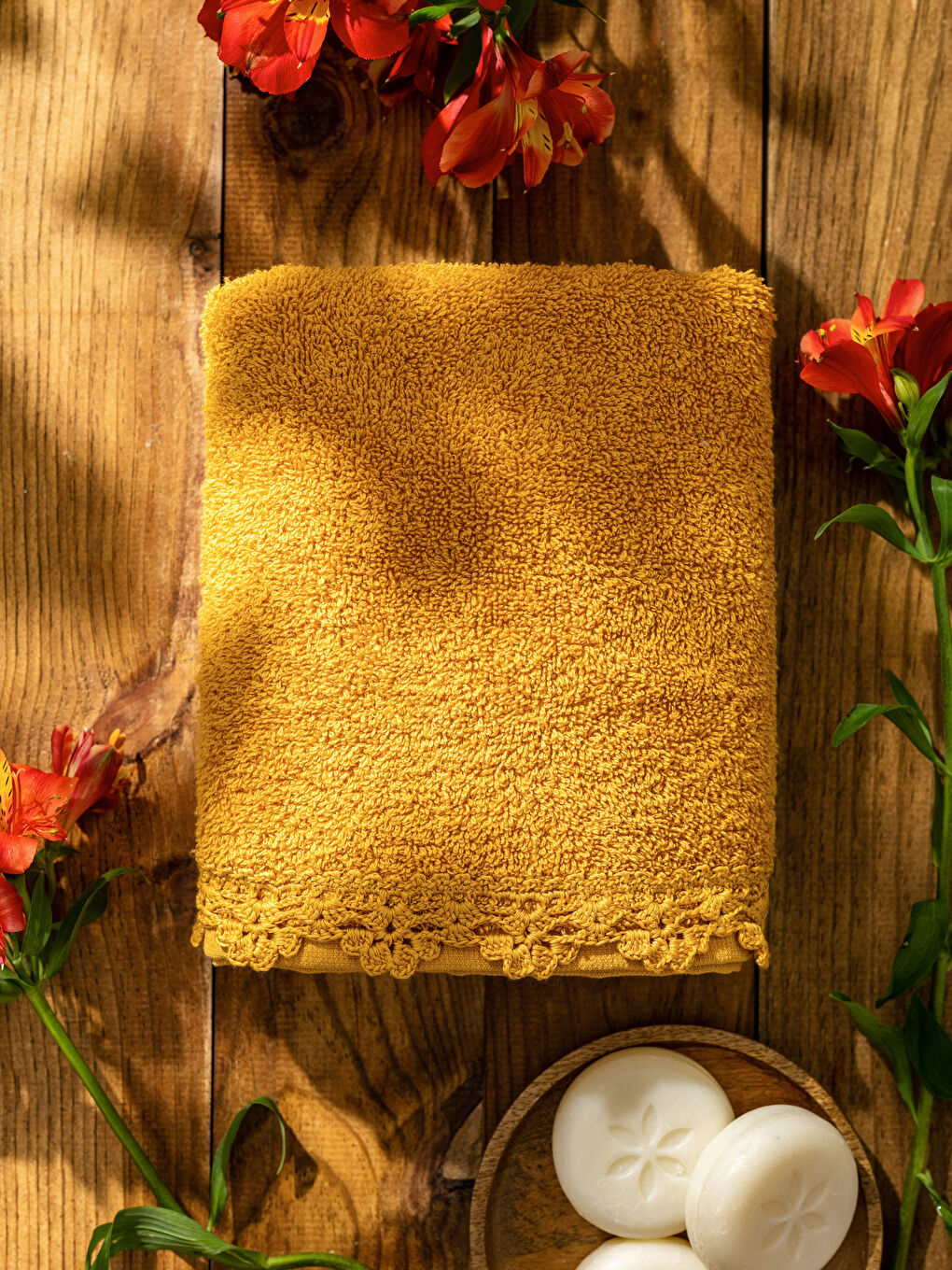 Lace Embroidered Face Towel 50x80 Cm-2