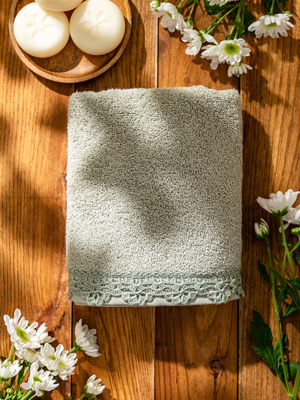 Lace Embroidered Face Towel 50x80 Cm-2