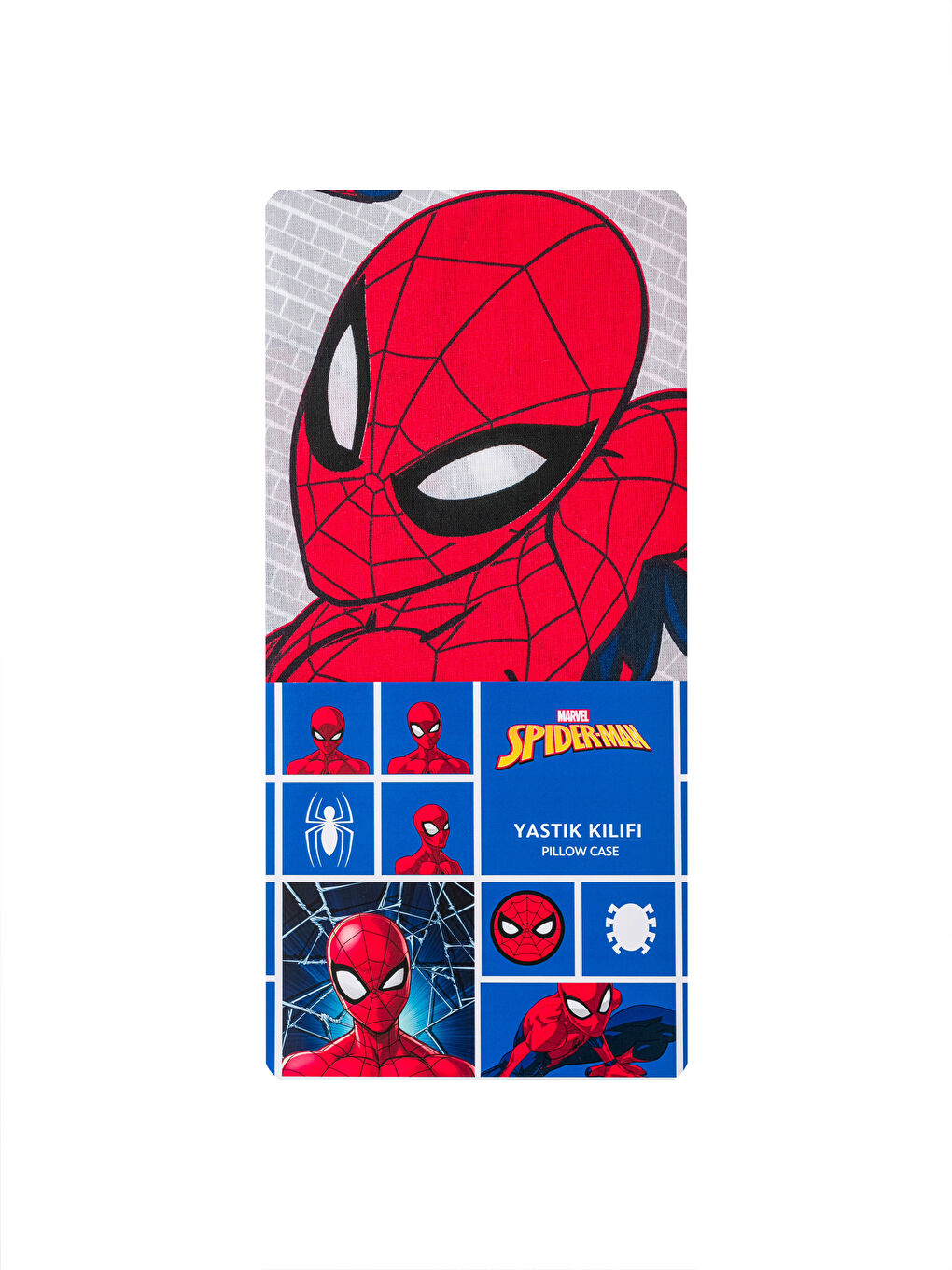Gri Spiderman Lisanslı Çocuk Yastık Kılıfı 2'li 50x70 cm-3