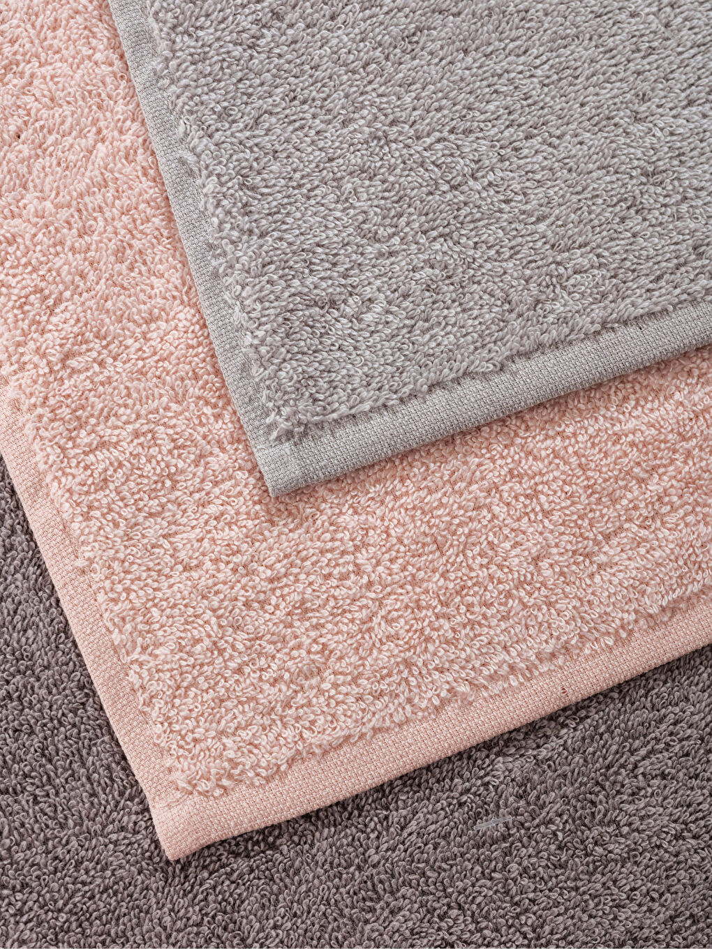 Gri Düz Pamuklu El Havlusu 3'lü 30x30 cm-3