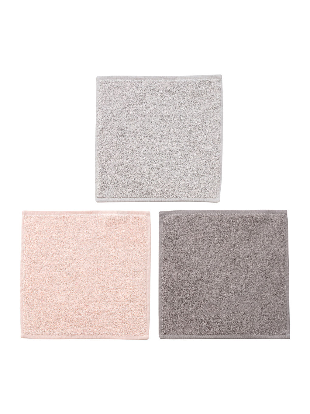Gri Düz Pamuklu El Havlusu 3'lü 30x30 cm-5