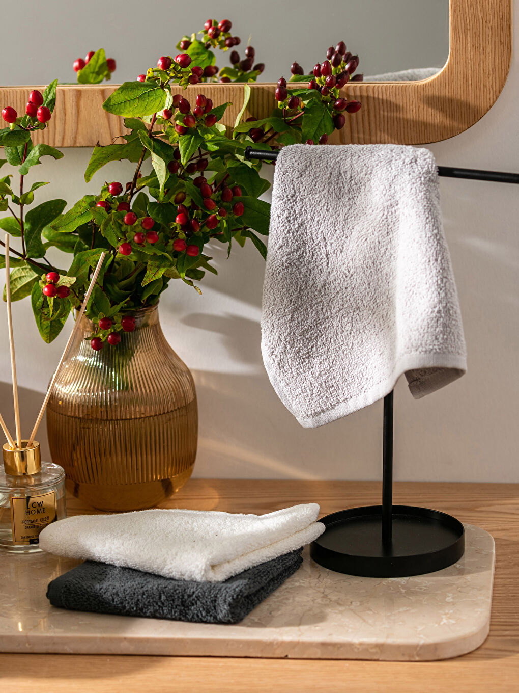 Plain Cotton Hand Towel 3 Pcs 30x30 Cm