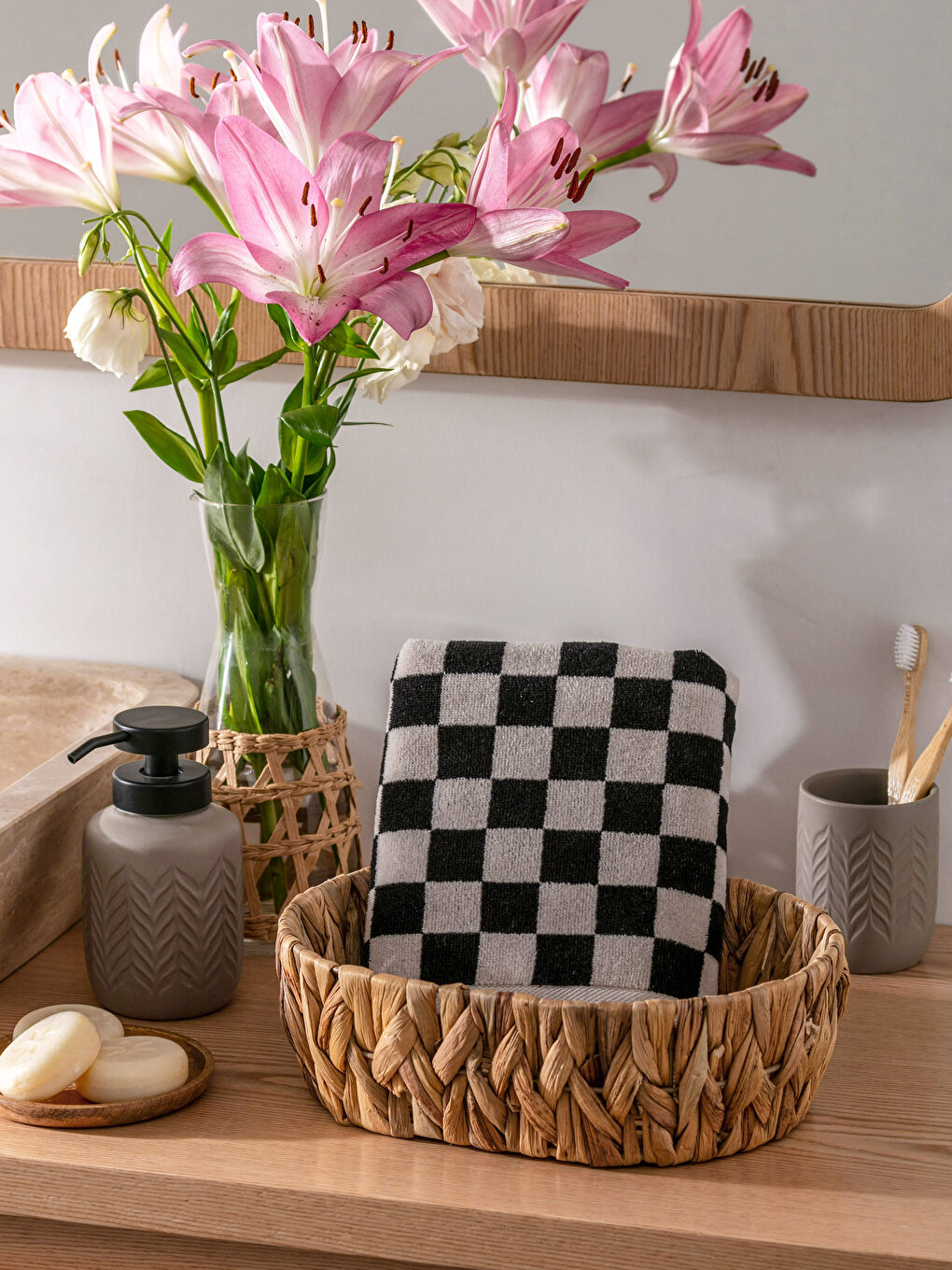 Gemustertes Baumwoll-Gesichtshandtuch 50x80 cm