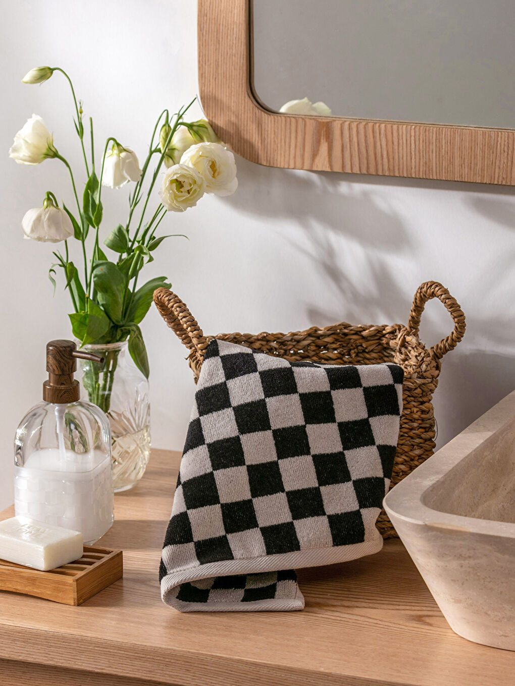 Gemustertes Baumwoll-Gesichtshandtuch 50x80 cm-1