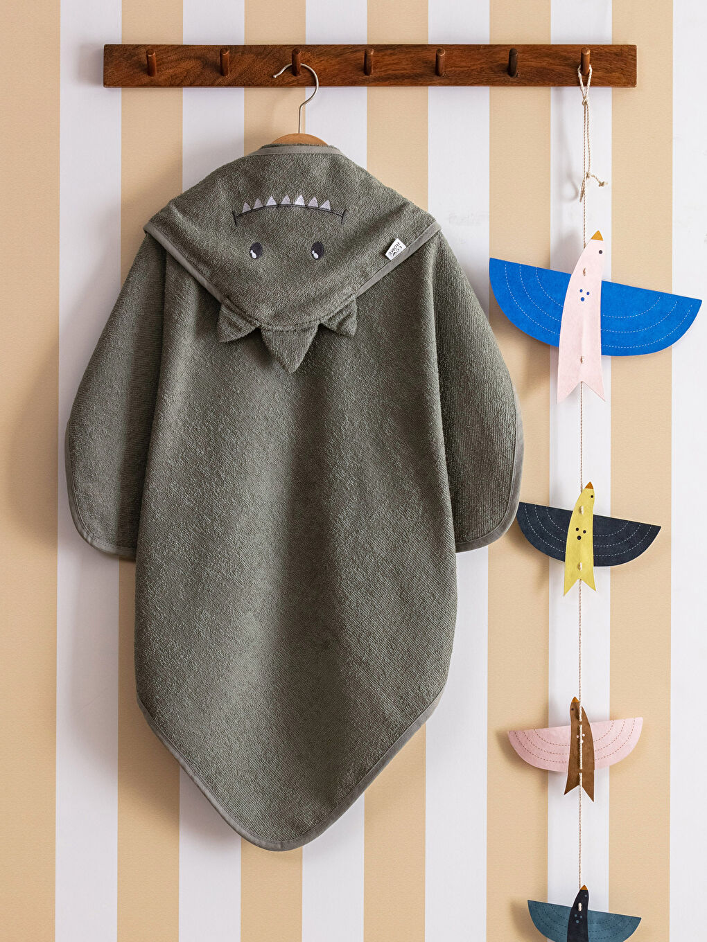 Вышитое хлопковое детское полотенце для ванной 75x75 см