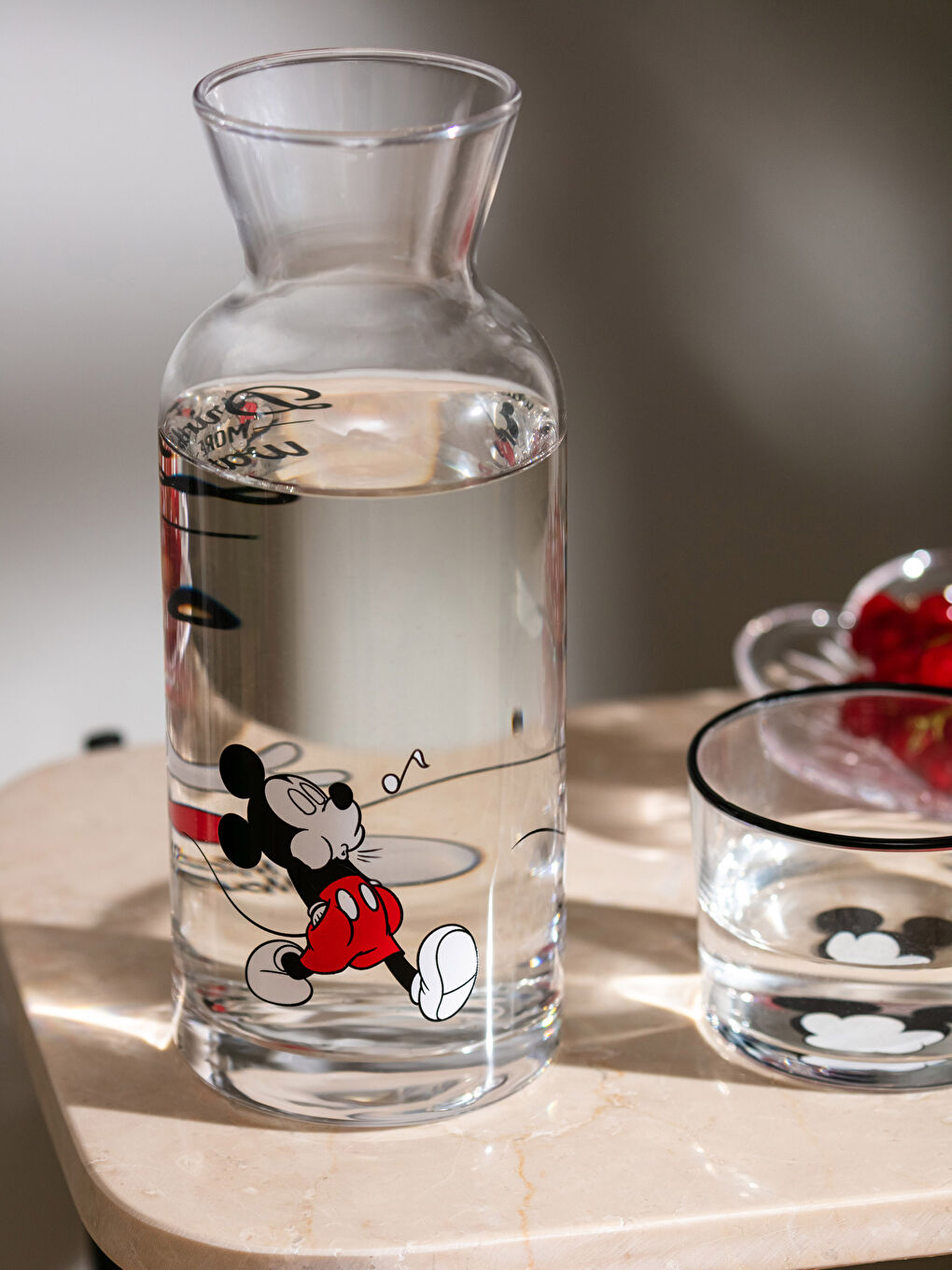Karışık Mickey Mouse Lisanslı Bardaklı Cam Karaf Sürahi 700 ml-3