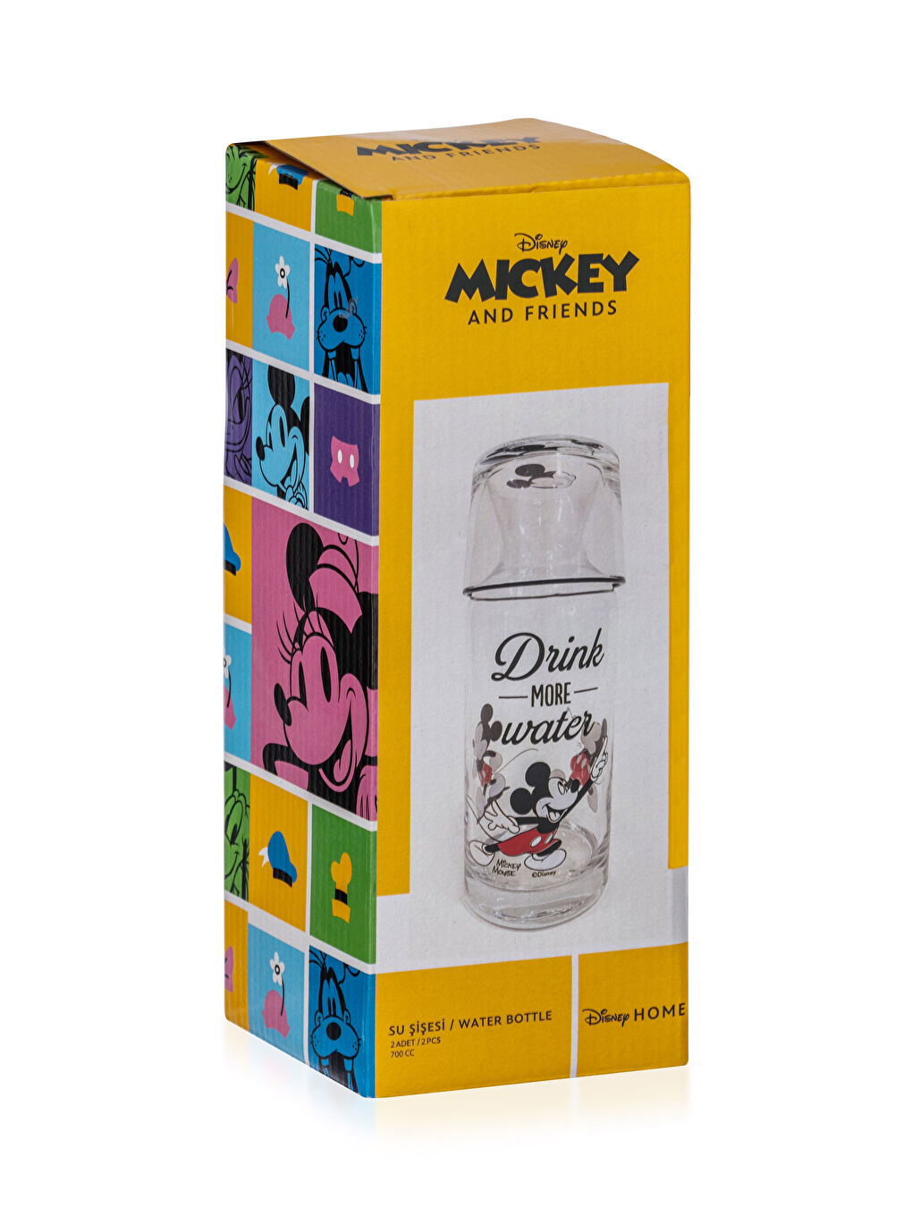 Karışık Mickey Mouse Lisanslı Bardaklı Cam Karaf Sürahi 700 ml-4