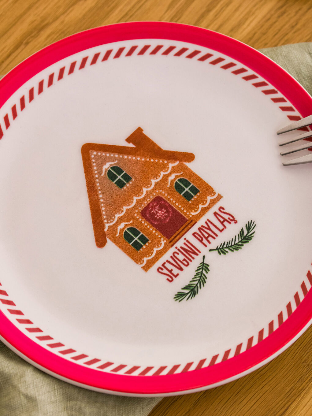 Karışık Baskılı Seramik Pasta Tabağı 19 cm-2