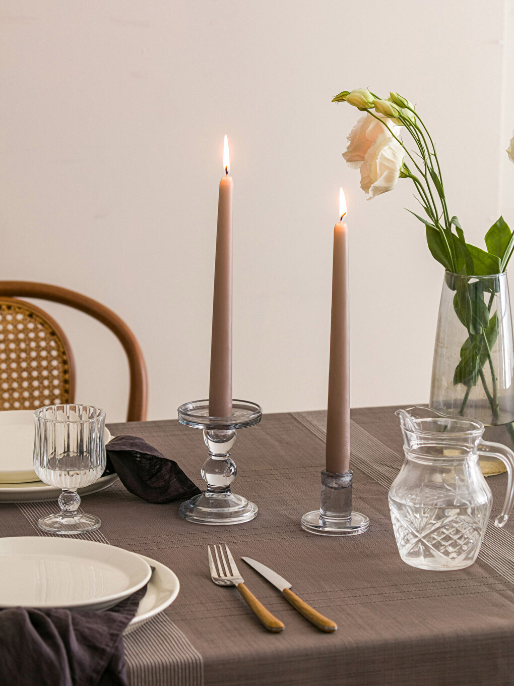 Flat Decorative Candlestick Candle 2 Pack 24 Cm