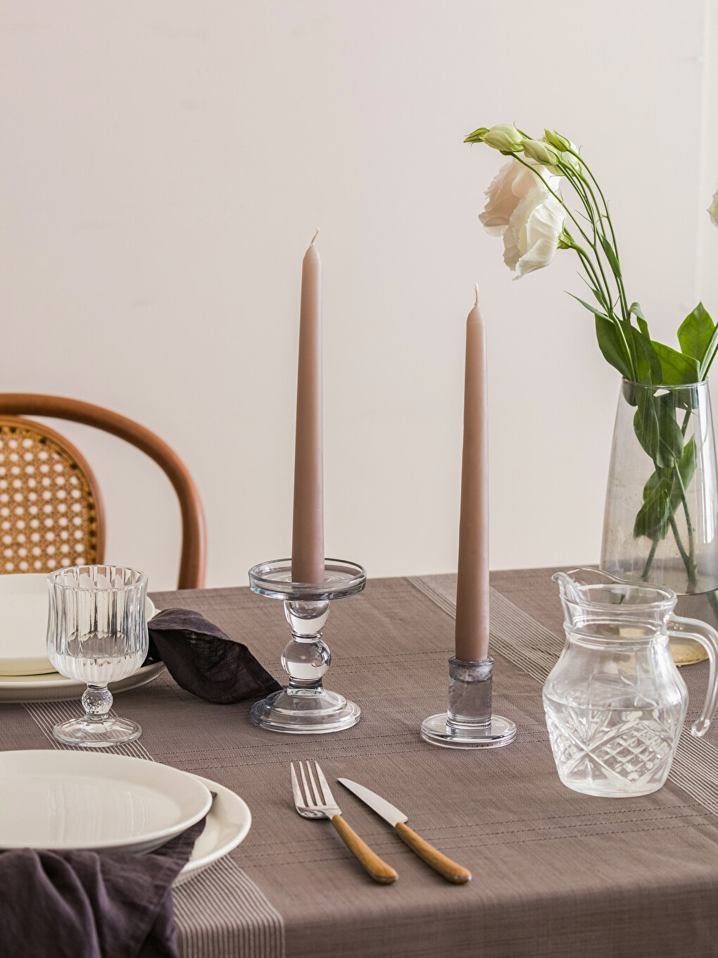 Flat Decorative Candlestick Candle 2 Pack 24 Cm-1