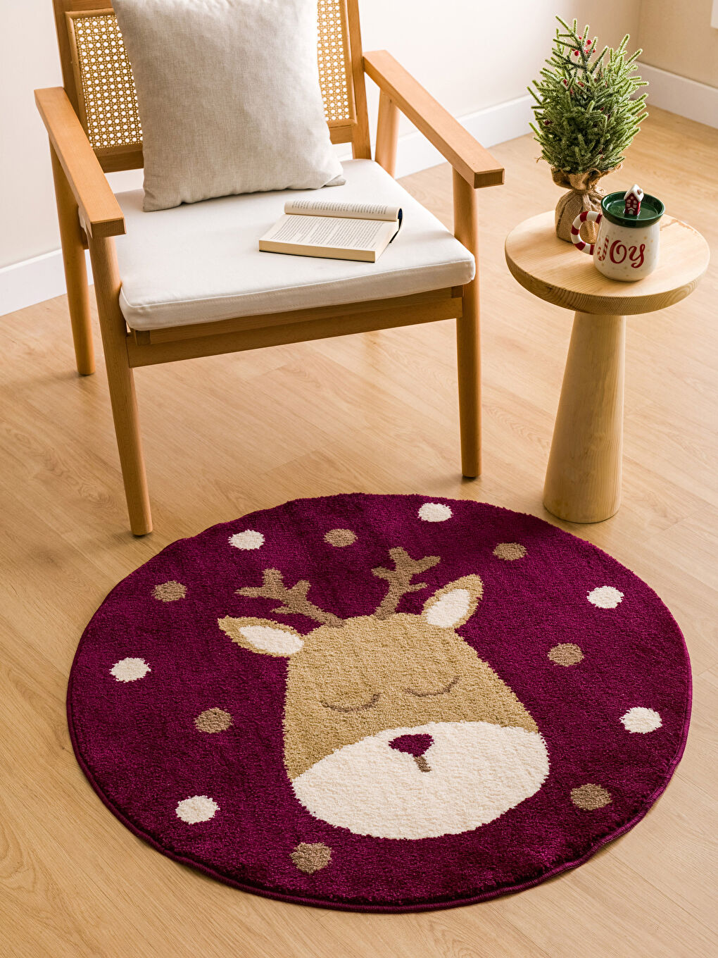 LCW HOME Patterned Round Carpet 100x100 Cm -W2GJ73Z8-F9C