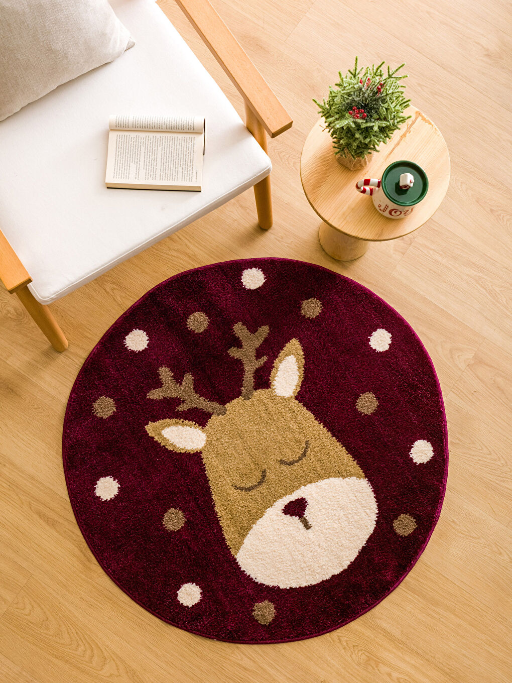 LCW HOME Patterned Round Carpet 100x100 Cm -W2GJ73Z8-F9C