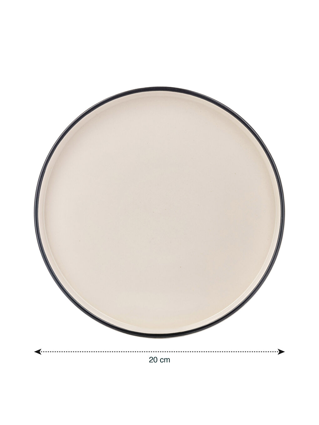 Siyah Düz Seramik Pasta Tabağı 20 cm-2