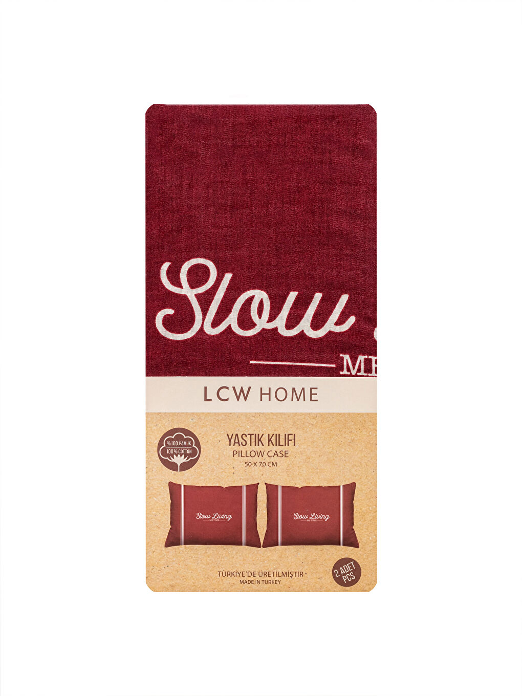 Принтті мақта жастық тысы 2 данадан тұратын 50x70 см-3