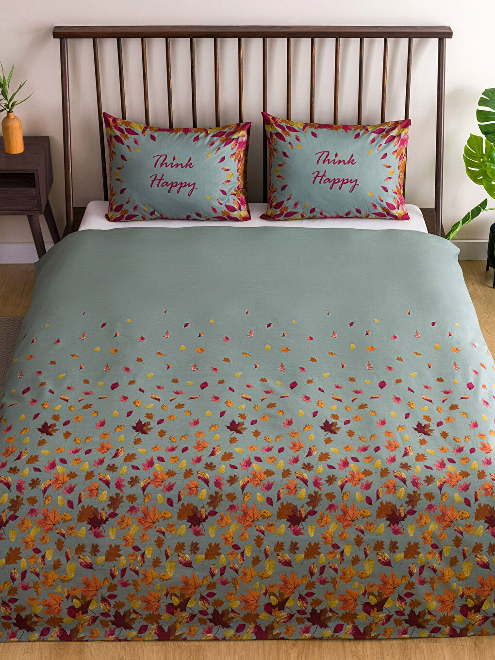 Yeşil Pamuklu Çift Kişilik Nevresim Seti-1