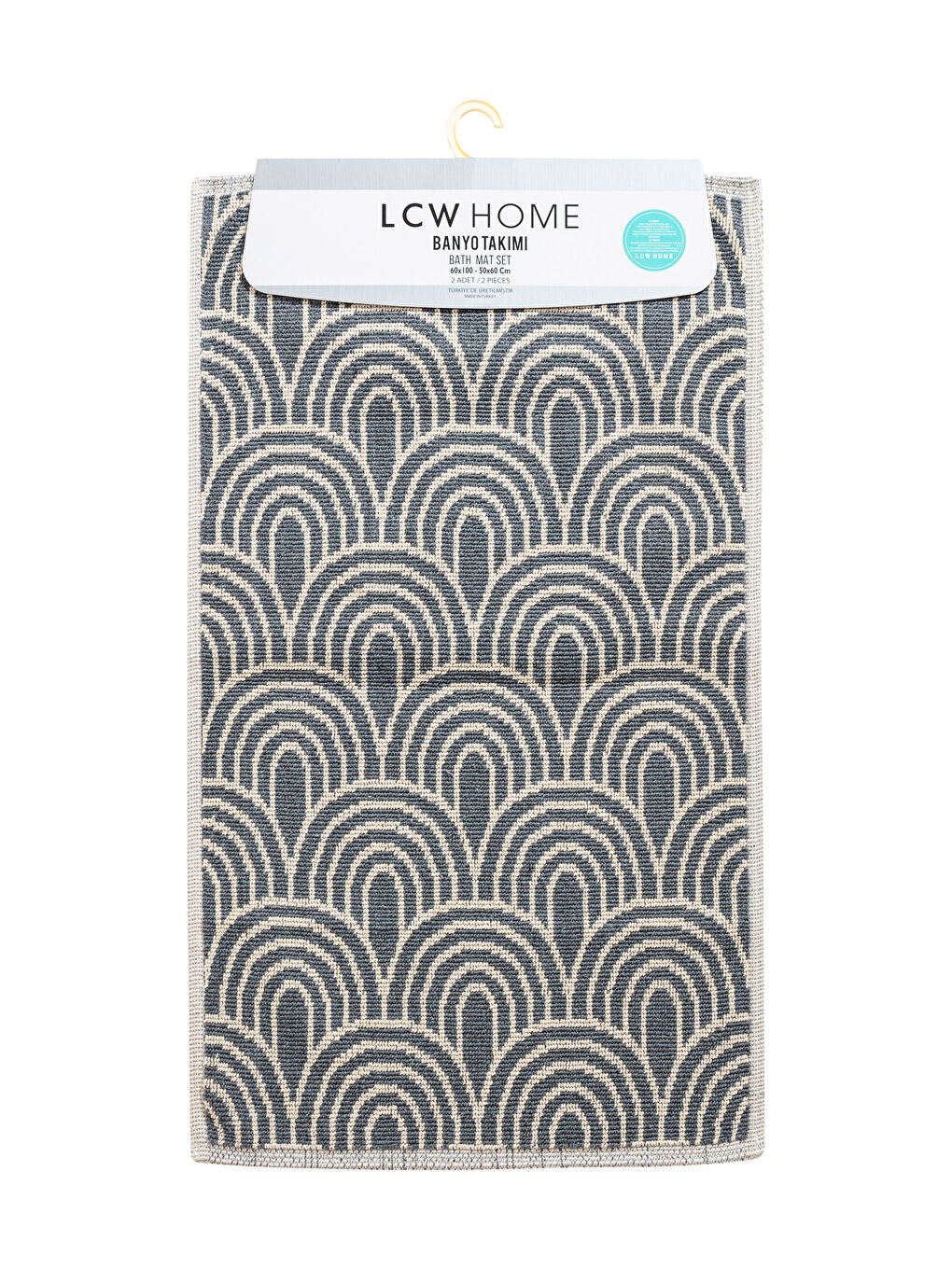 Gri Desenli Banyo Paspası 2'li-3