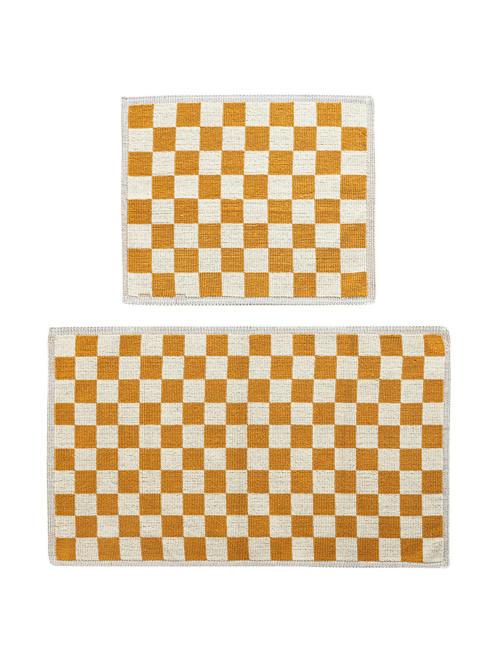 Tapis De Bain À Motifs En Damier Lot De 2-4