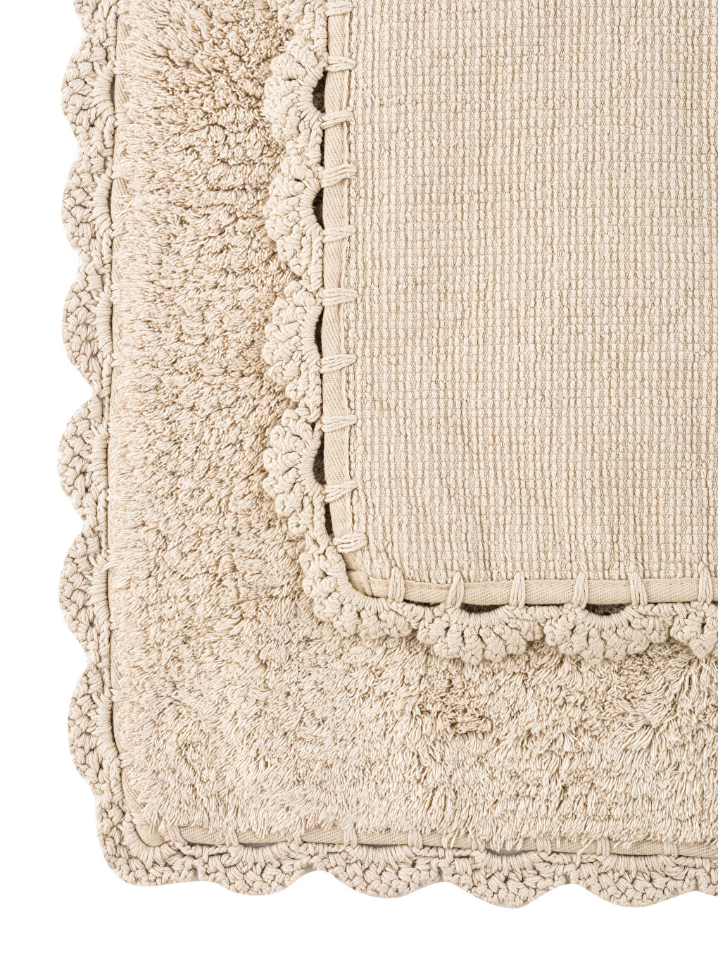 Bej Dantelli Banyo Paspası 2'li-2