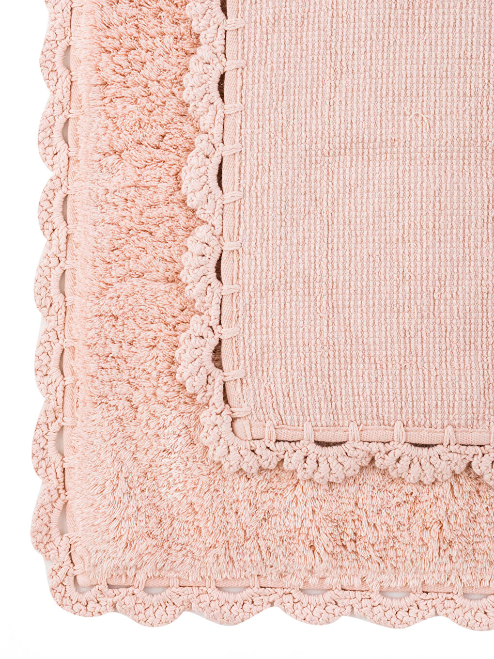 Pembe Dantelli Banyo Paspası 2'li-2