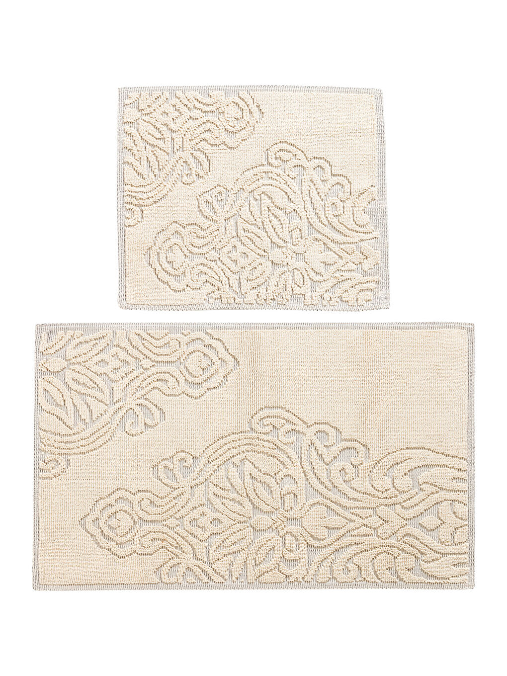 Ekru Desenli Banyo Paspası 2'li-4