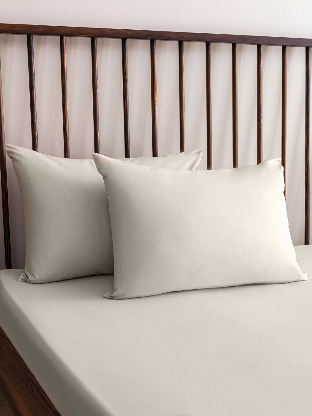 LCW HOME طقم ملايات سرير مطاطية منسوجة سادة -W2GO46Z8-G7L