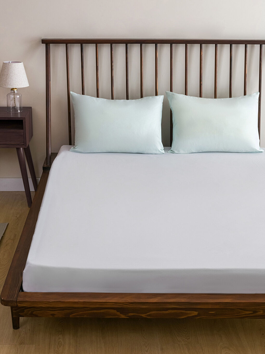 ملاية قطن سادة مزدوجة ستايل ضيق 160x200x30 سم