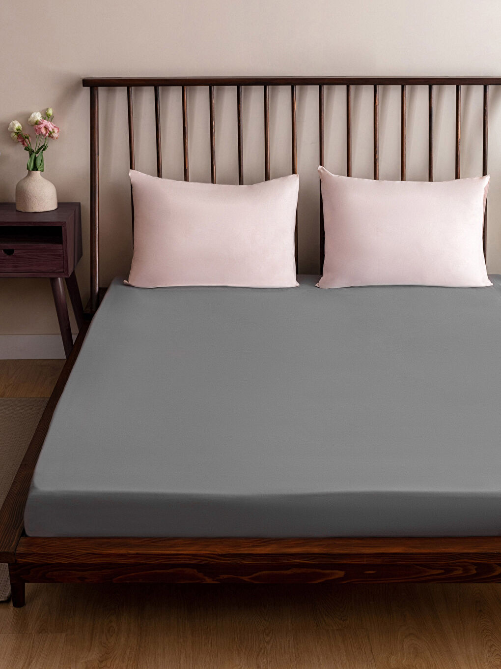 ملاية قطن سادة مزدوجة ستايل ضيق 160x200x30 سم