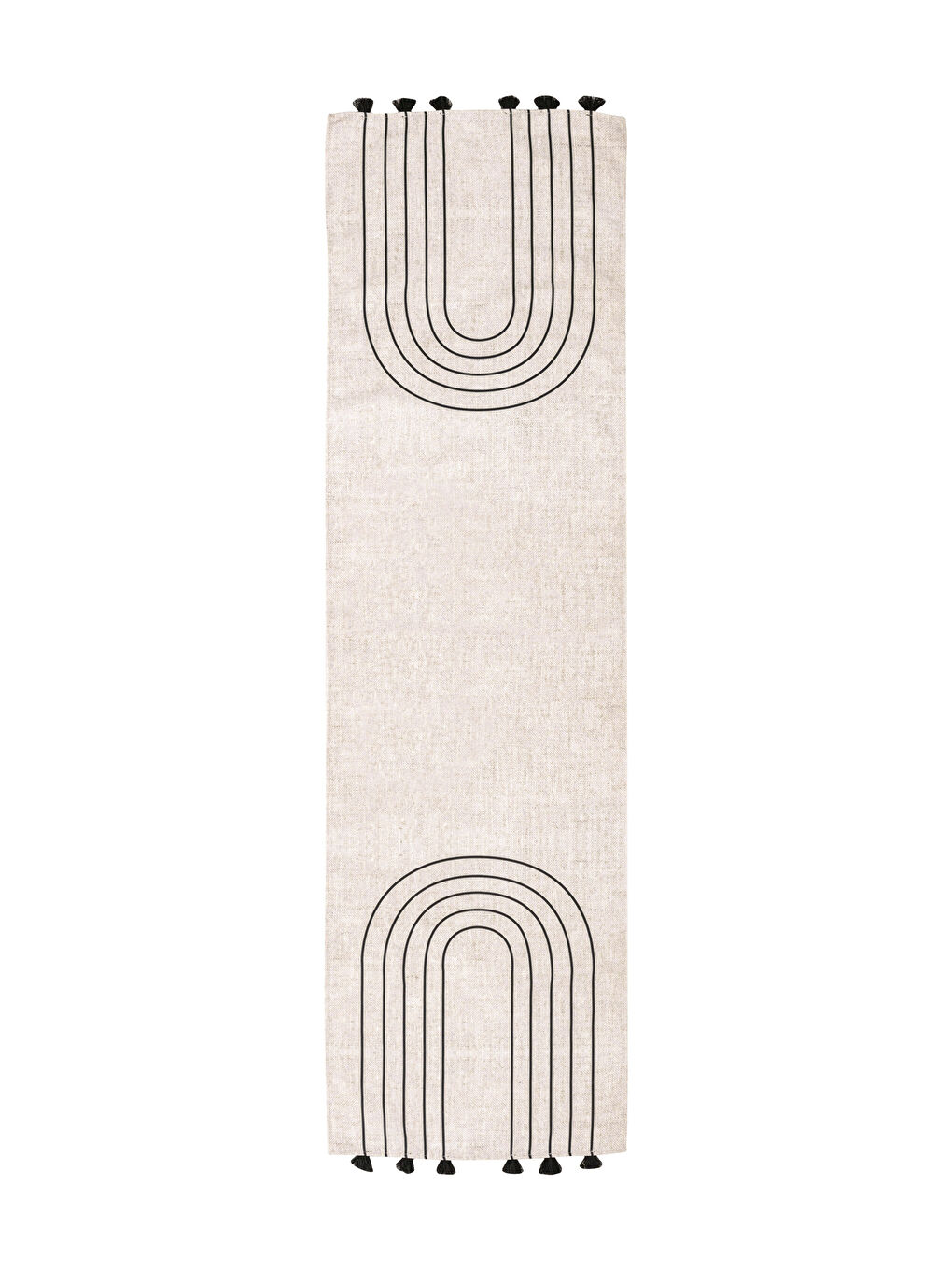 مفرش طاولة مطبوع بتفاصيل شراشيب 45x150 سم-3