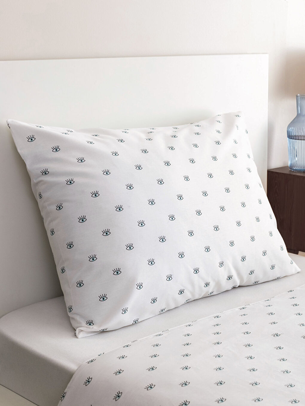 LCW HOME طقم غطاء لحاف فردي قطن بنقشة عين -W2GP63Z8-LQQ