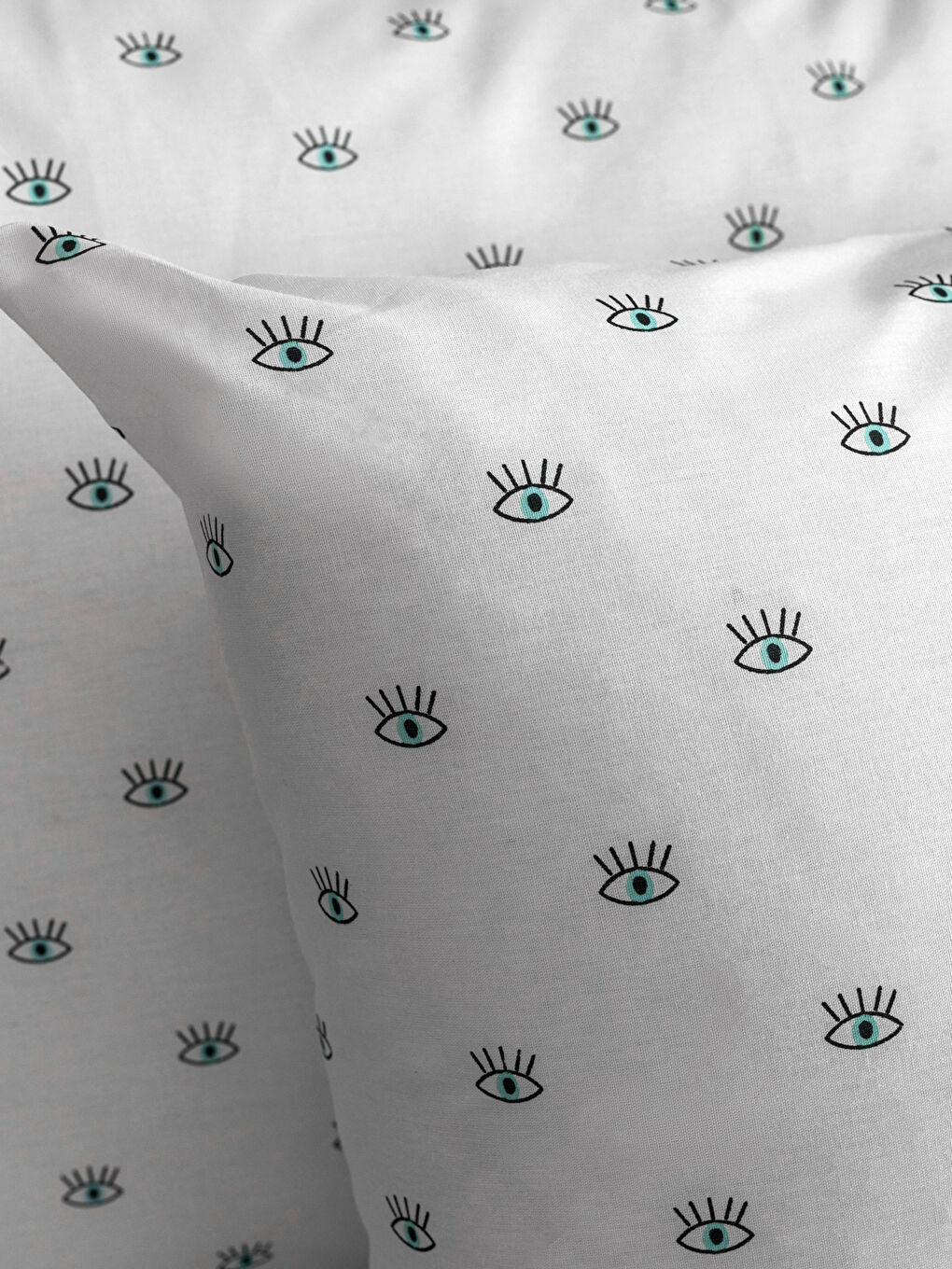 Mavi Göz Desenli Pamuklu Çift Kişilik Nevresim Seti-3