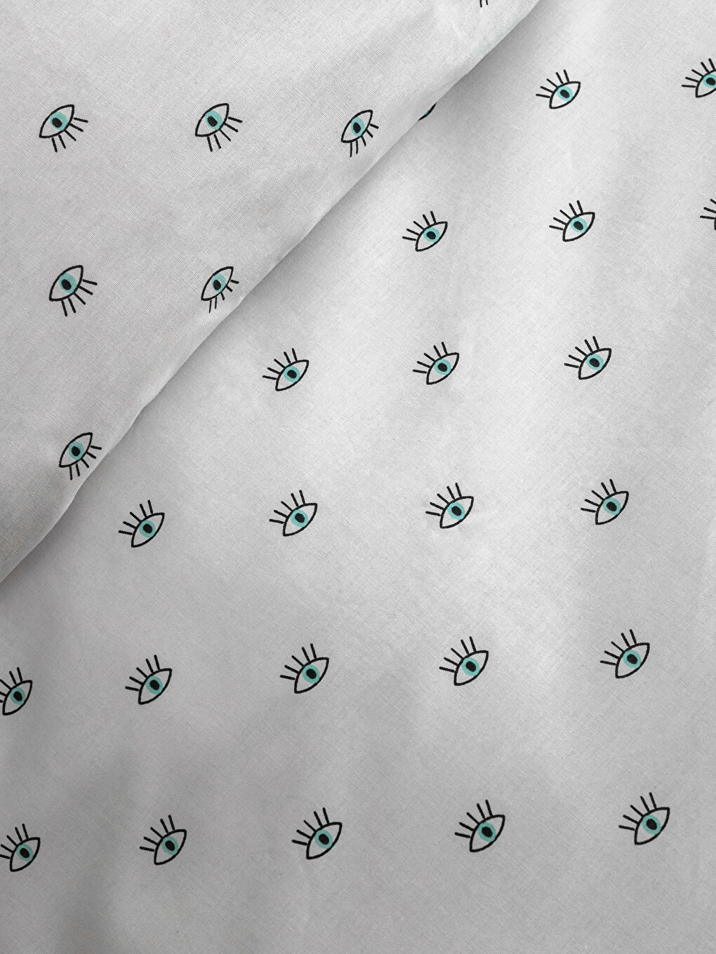 Mavi Göz Desenli Pamuklu Çift Kişilik Nevresim Seti-4